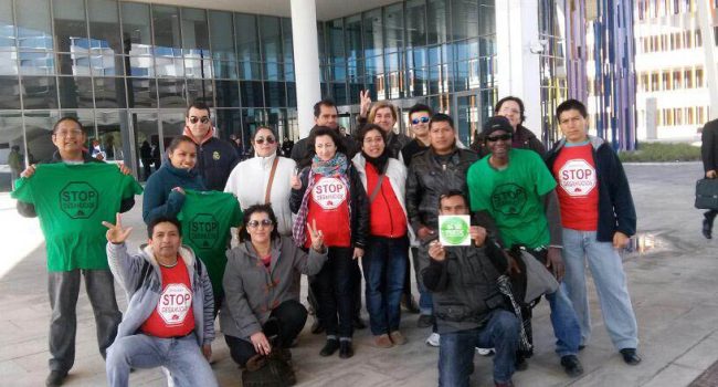 Stop Desahucios ha tomado la decisión de desconvocar los actos de hoy y mañana tras conocer la noticia de la paralización de la subasta de una de las afectadas. Foto: Stop Desahucios