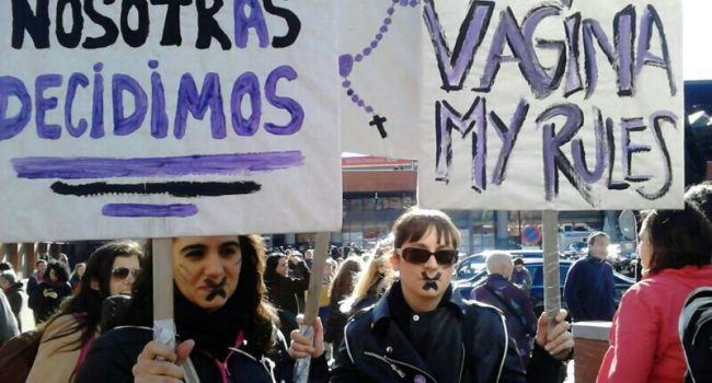 Protesta contra la ley del aborto en Madrid. Foto: Febrero Feminista