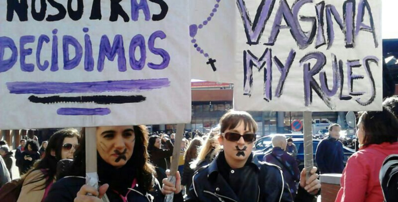 Protesta contra la ley del aborto en Madrid. Foto: Febrero Feminista
