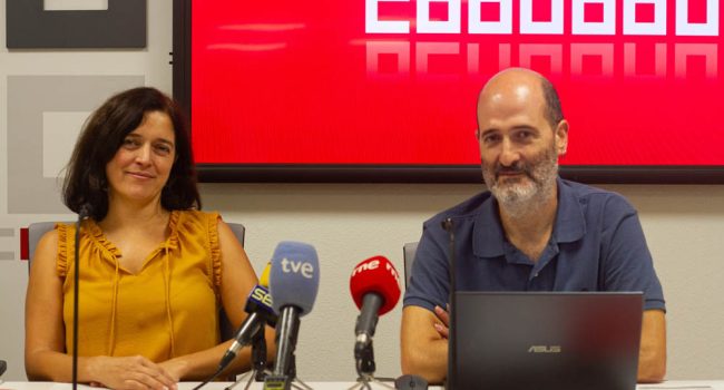 Tania González y Francisco José González durante la rueda de prensa | Foto: CCOO Aragón