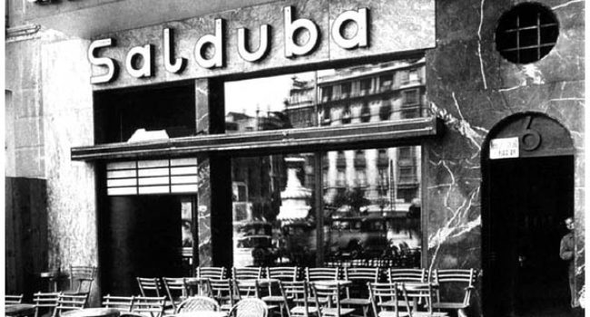 Terraza del café Salduba en los años 50.