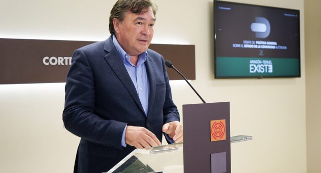 (Archivo) Comparecencia de Tomás Guitarte en las Cortes de Aragón | Foto: Teruel Existe