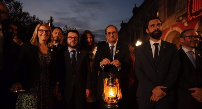 Torra y Torrent durante la Marxa per la Llibertat. Foto: @govern