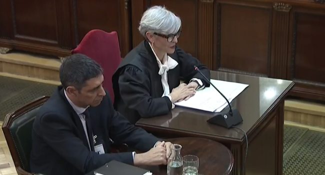 Trapero durante su declaración en el Supremo.