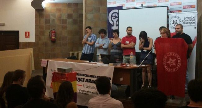 La nueva dirección de la UJCE Aragón. Foto: @UJCEAragon