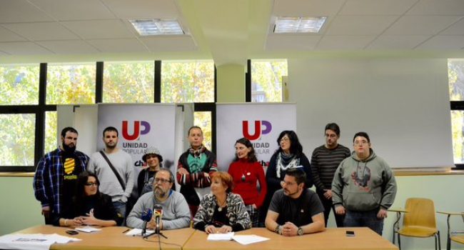 Acto de presentación de Unidad Popular en Zaragoza. Foto: UP