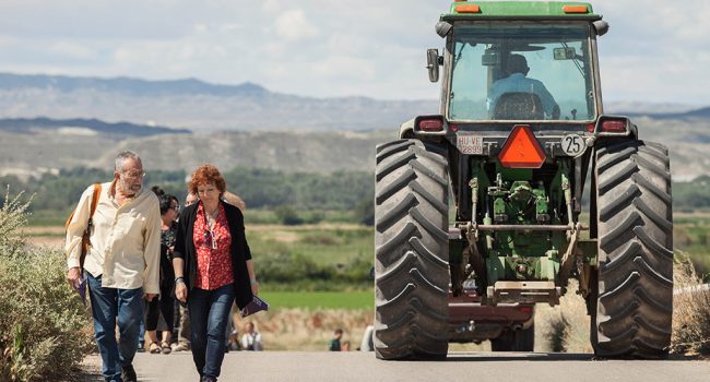 Pedro Arrojo y Rosa Magallón en el acto de Nuez.
