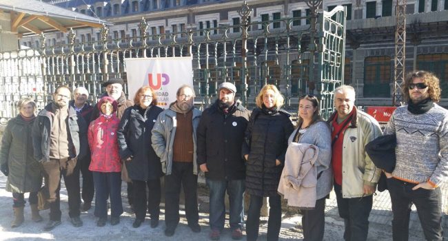 Representantes de UP en el acto celebrado en Canfranc. Foto: Unidad Popular