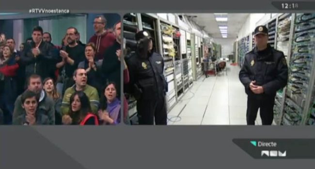 Imágenes del último minuto de emisión de RTVV.