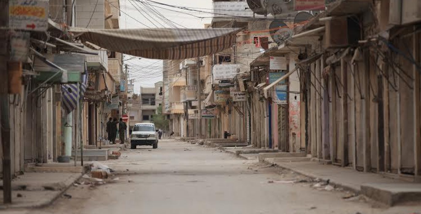 Una calle abandona en Kobane.