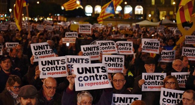 3.000 personas se han concentrado en Barcelona "contra la represión" convocadas por la ANC. Foto: La Directa