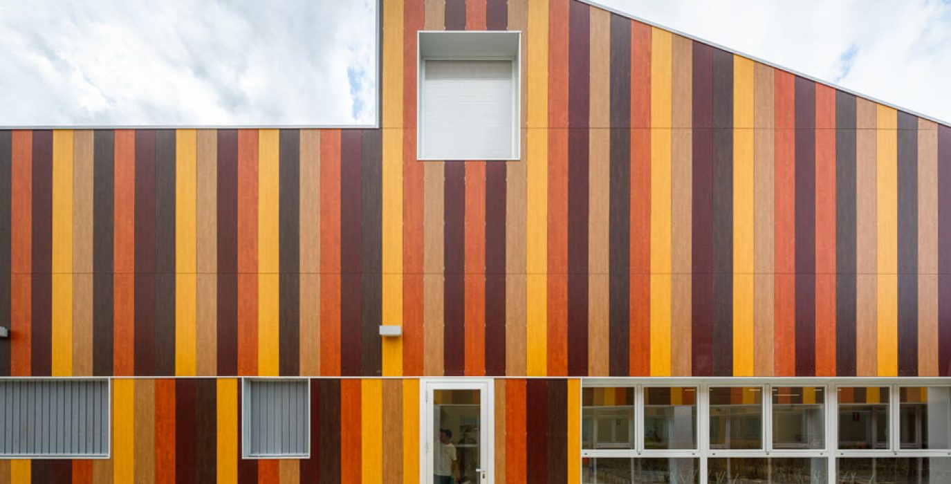 Detalle del nuevo colegio integrado Arcosur de Zaragoza.