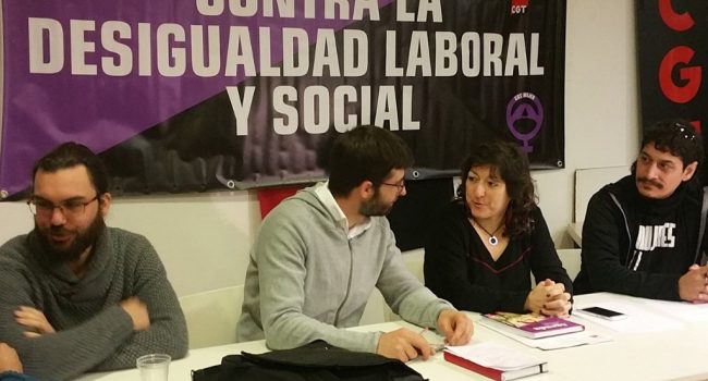 Rueda de prensa tras la reunión mantenida entre CGT e IU-Aragón.