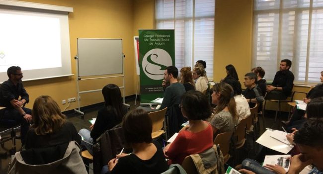 Jornadas de formación en el Colegio Profesional de Trabajo Social de Aragón.