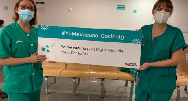 Vacunación en el Hospital Miguel Servet de Zaragoza. Foto: DGA