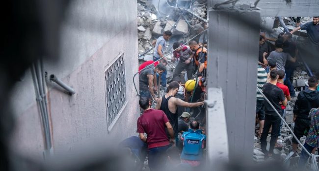 Viviendas bombardeadas en el barrio Al Remal de la ciudad de Gaza | Foto: Marwan Sawwaf / Alef Multimedia / Oxfam