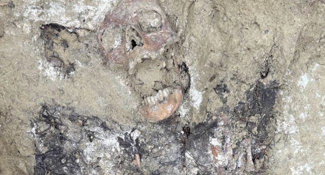Uno de los restos encontrados recientemente en la fosa de Exeya, la que podría ser la más grande de Aragón | Foto: Equipo Arqueológico Forense de Aragón (@earqueoara)