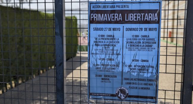 Cartel con los actos de Primavera Libertaria, organizados por Acción Libertaria | Foto: AraInfo