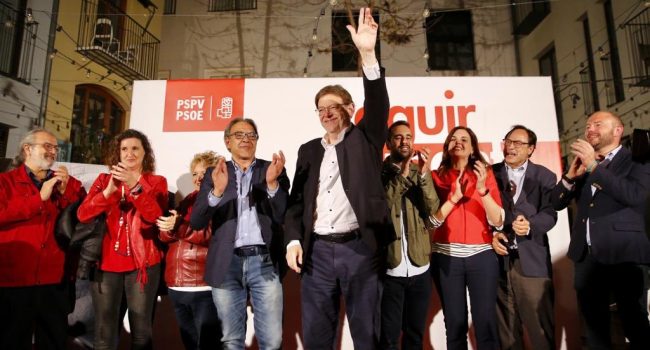 Ximo Puig el gran triunfador de la noche. Foto: PSOE
