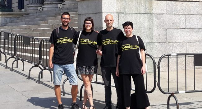 Representantes de Río Aragón y Yesa+NO este jueves en el Congreso. Foto:  @AturandoYesa