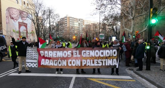(Archivo) Manifestación en Zaragoza en apoyo al Pueblo palestino