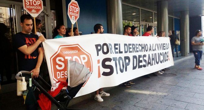 Imagen de archivo de una concentración en Zaragoza. Foto: Stop Desahucios