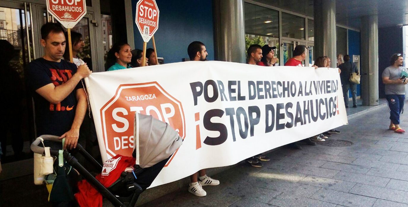 Imagen de archivo de una concentración en Zaragoza. Foto: Stop Desahucios
