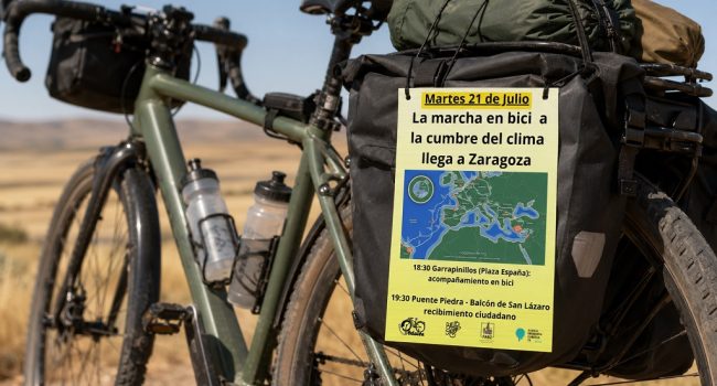 Zaragoza recibe a la ‘Marcha en bici mundial’ hacia la Cumbre del Clima COP31 Bike Ride Aragón