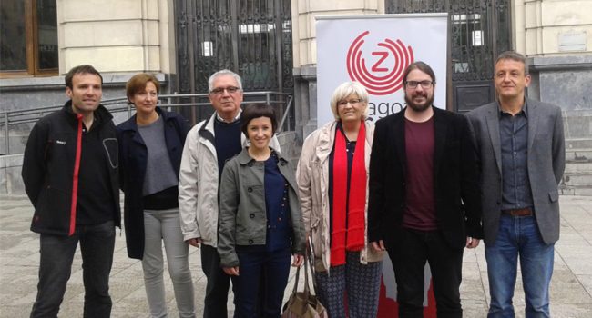 Representantes de 'Zaragoza en Común' y 'Ejea y Pueblos en Común'