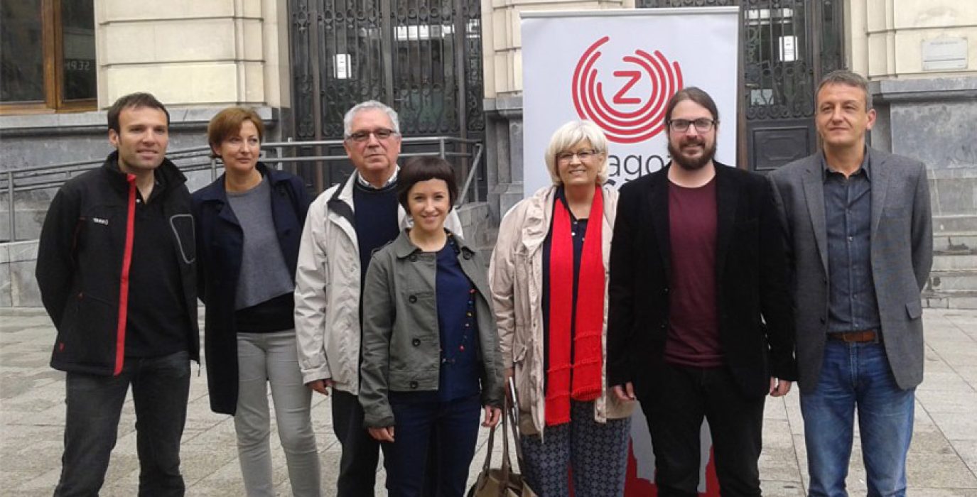Representantes de 'Zaragoza en Común' y 'Ejea y Pueblos en Común'