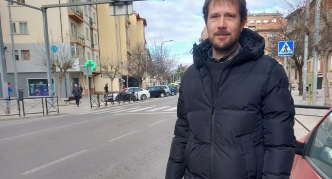 Zésar Corella (EMT) en la avenida Sagunto de Teruel