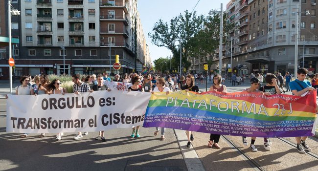 Manifestación del 28J de 2017, en Zaragoza. Foto: Pablo Ibáñez (AraInfo)