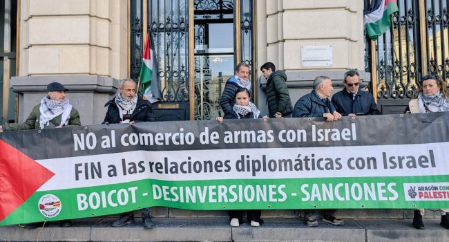 Concentración en solidaridad con Palestina, este miércoles en Zaragoza | Foto: Iker G. Izagirre / AraInfo