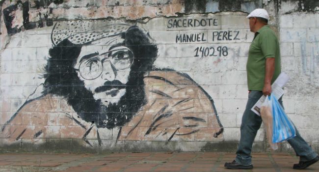 Mural en recuerdo al Cura Pérez en Medellín, Colombia.
