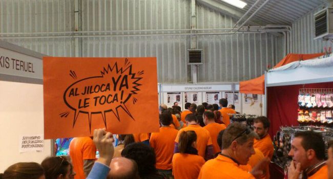 Protesta de 'Al Jiloca ya le toca' durante la inauguración de ExpoCaFoto: Beatriz Pamplona