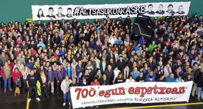 Frontón de Burunda en Altsasu. Foto: @Altsasugurasoak
