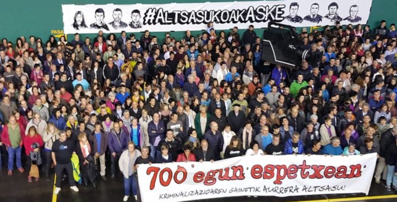 Frontón de Burunda en Altsasu. Foto: @Altsasugurasoak