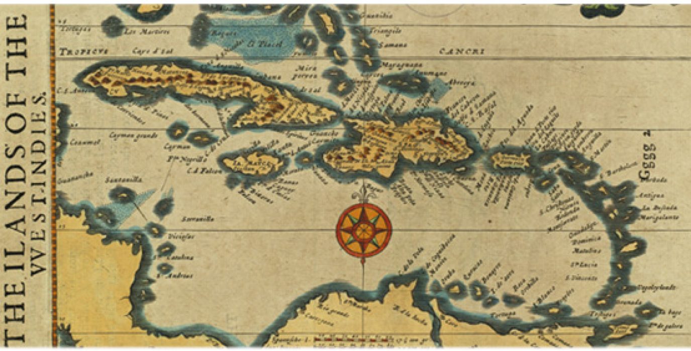 Mapa de las Antillas.