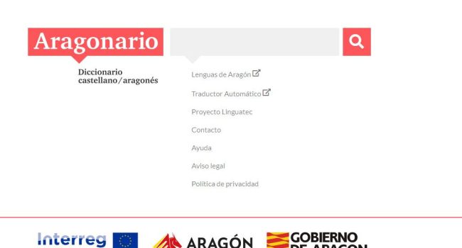 Imagen de la interfaz de Aragonario.