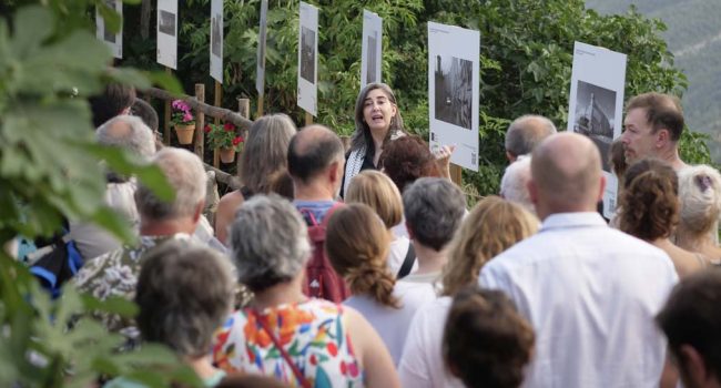 Un instante de la presentación de la exposición dedicada a Palestina
