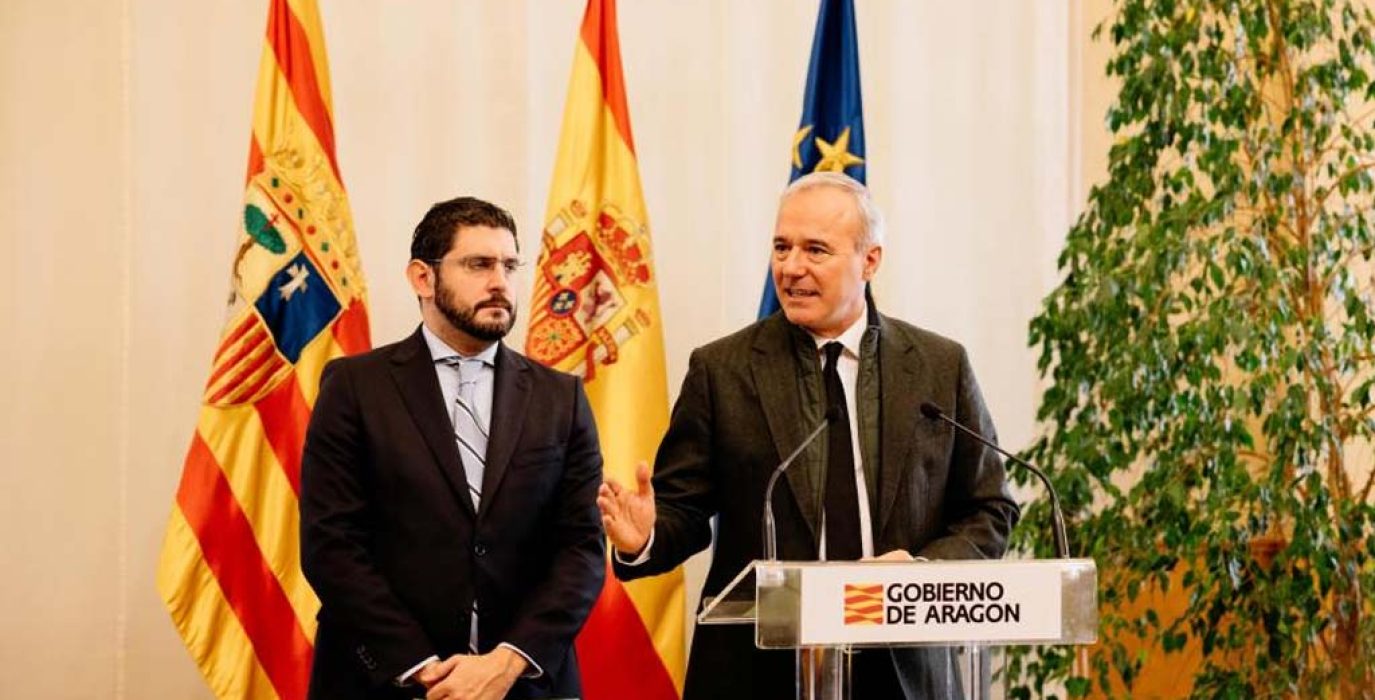 Azcón y Nolasco en una comparecencia conjunta en enero de 2024. | Foto: aragonhoy.es