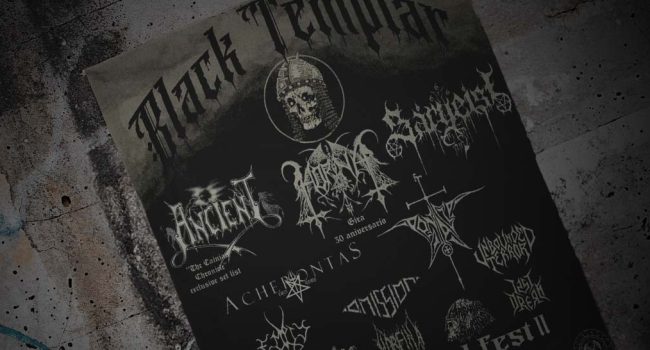 Extracto del cartel del Black Templar Extreme Metal Fest.