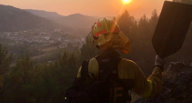 Brif de Daroca trabajando para proteger Bubierca del incendio