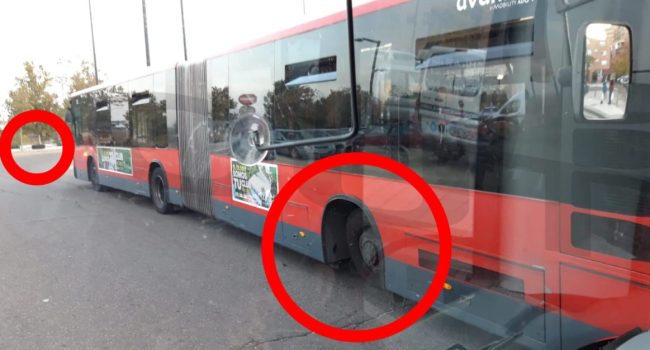 Imagen del autobús siniestrado. Foto: CUT