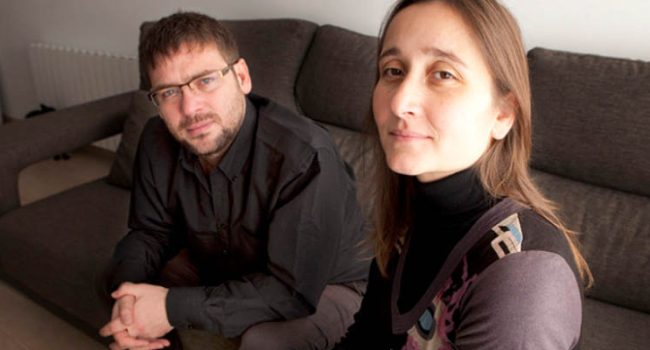 Albano y Marta autores de la revista Cafè amb llet. Foto: María Ángeles Torres (en La Marea)