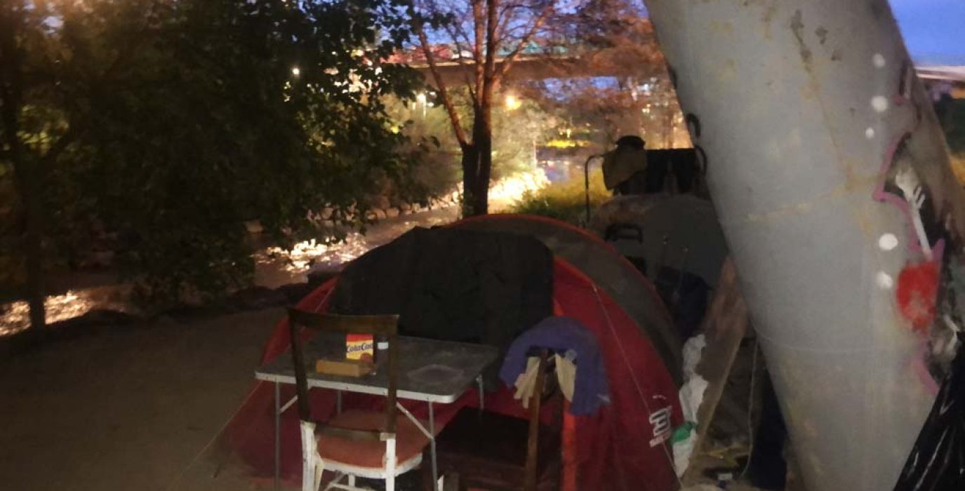 Una imagen del campamento de personas sin hogar. | Foto: Talita de Fátima B. Moreira