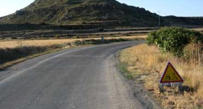 Carretera de Biel. Foto: IU Aragón