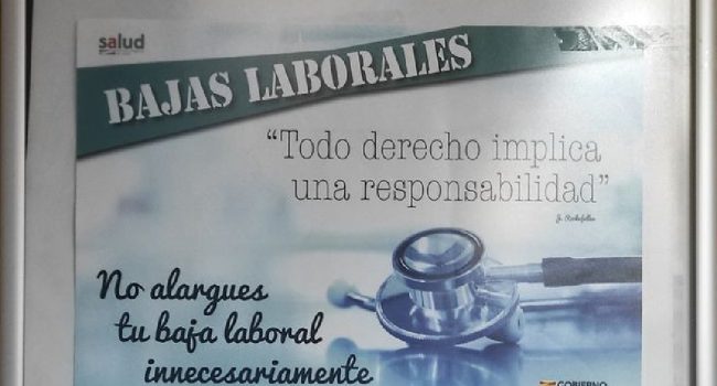 cartel bajas laborales Salud CGT
