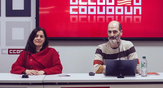 Tania González y Francisco José González en la presentación del informe. | Foto: CCOO