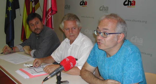 Imagen de la rueda de prensa de CHA Uesca.
